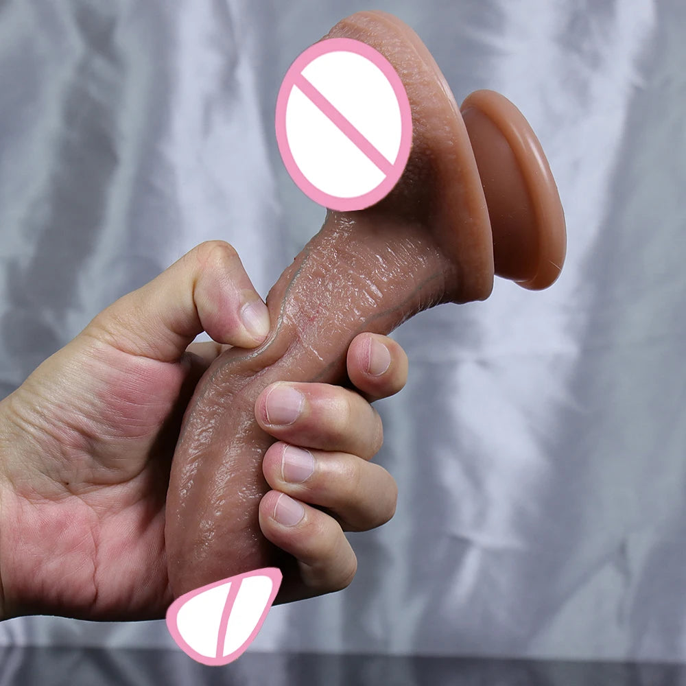 Double Layer Silicone Dildo Soft Realistic Penis Small Adults Butt Plug Suction Cup Anal Sex Toys For Woman Masturbator 18+ Shop