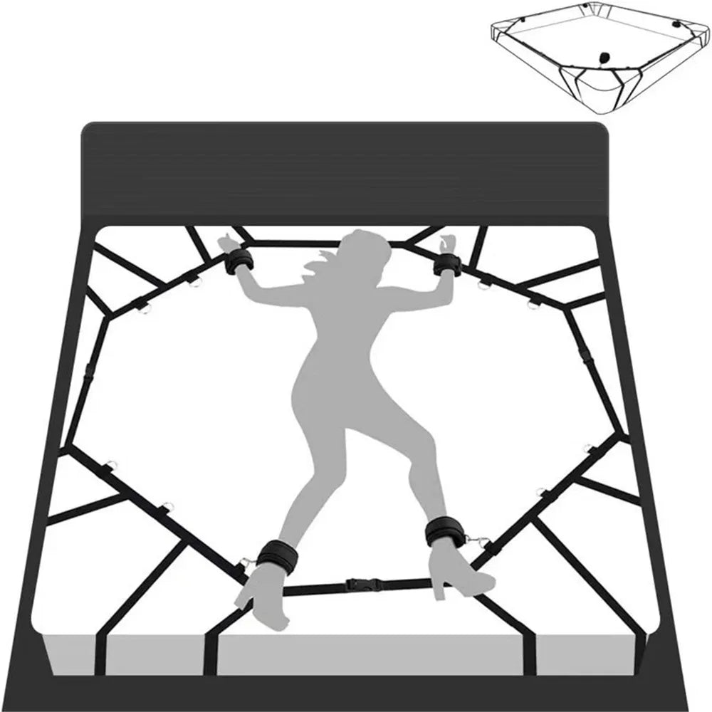 Adult Sex Toy BDSM Bondage Handcuff Bed Strap Kit SM Sextoy Set Couple Adult Game Sex Toys Bindfolder Open Leg Hand Cuffs Shop