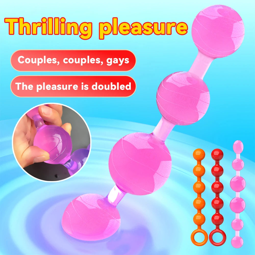 Anal Beads Butt Plugs with 5/6  Anal Balls Adult Sex Toys Anal Chain Prostate G-spot Stimulator Vaginal Anus Dilator for Men