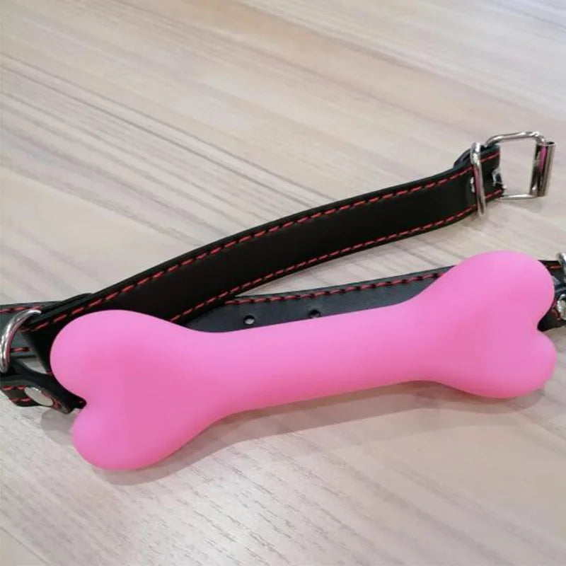 Soft Harness Mouth Silicone Dog Bone Ball Gag Open Mouth Gag Bdsm Bondage Slave Gag Sex Products Sm  Sex Toys for Women