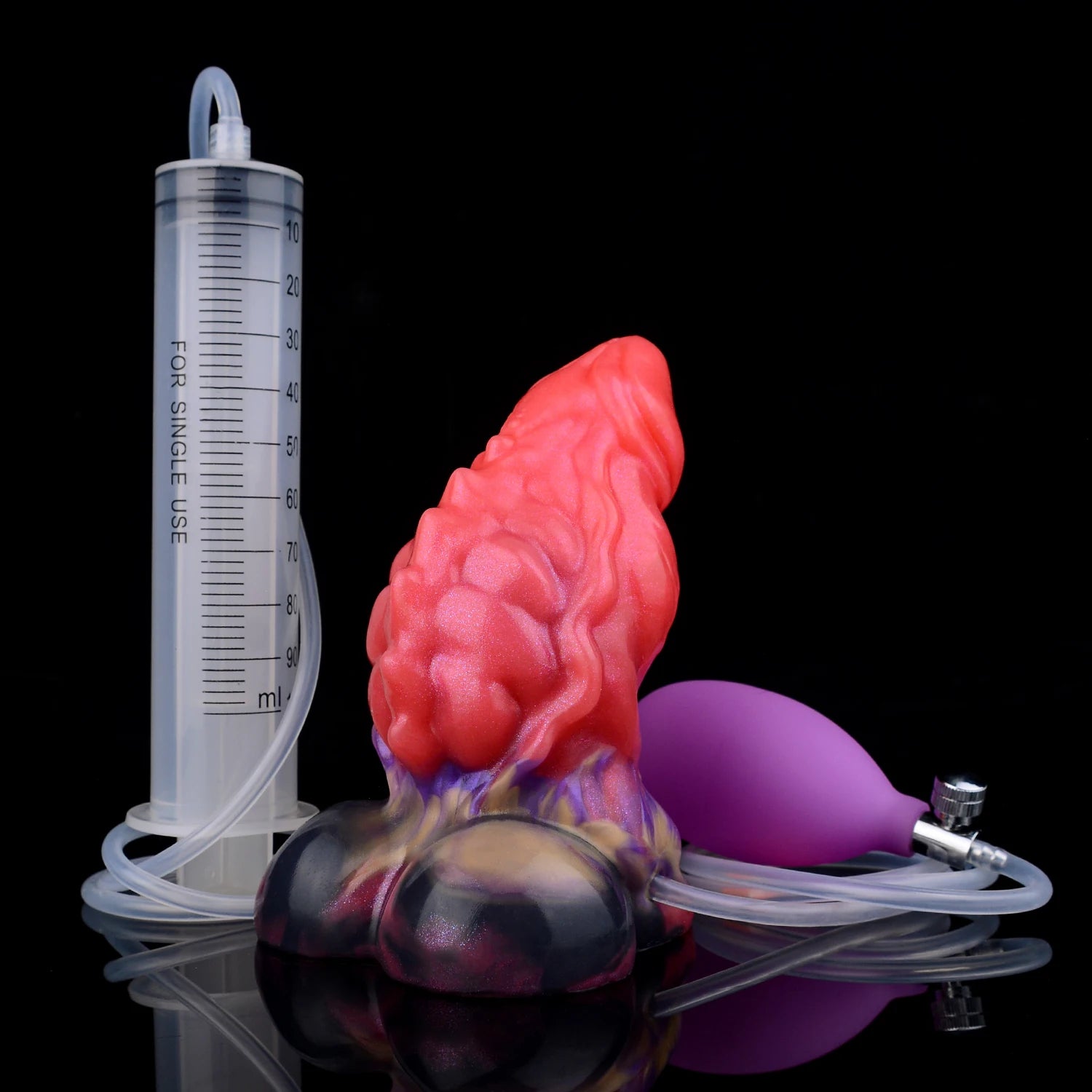 NNSX Squirting Silicone Dog Dildo Inflatable Dick Fantasy Fishbone Pattern Butt Plug Anal Sex Toys For Women Sexy Adult Supplies