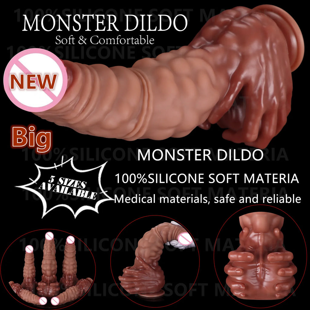 5 Size New  Realistic Giant  Dildo Silicone Animal Penis Adult Sex Toys Women Rapid Orgasm Masturbation Tool Oversized Soft Dick