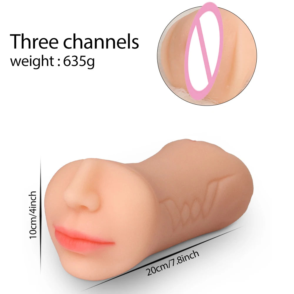 Realistic Vagina Lifelike Artiflcial Vaginal Anal Sex Doll Adult For Men Soft Pocket Pussy Male Blowjob Sex Toys Masturbator Cup