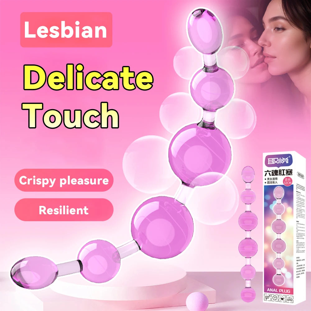 Anal Beads Butt Plugs with 5/6  Anal Balls Adult Sex Toys Anal Chain Prostate G-spot Stimulator Vaginal Anus Dilator for Men