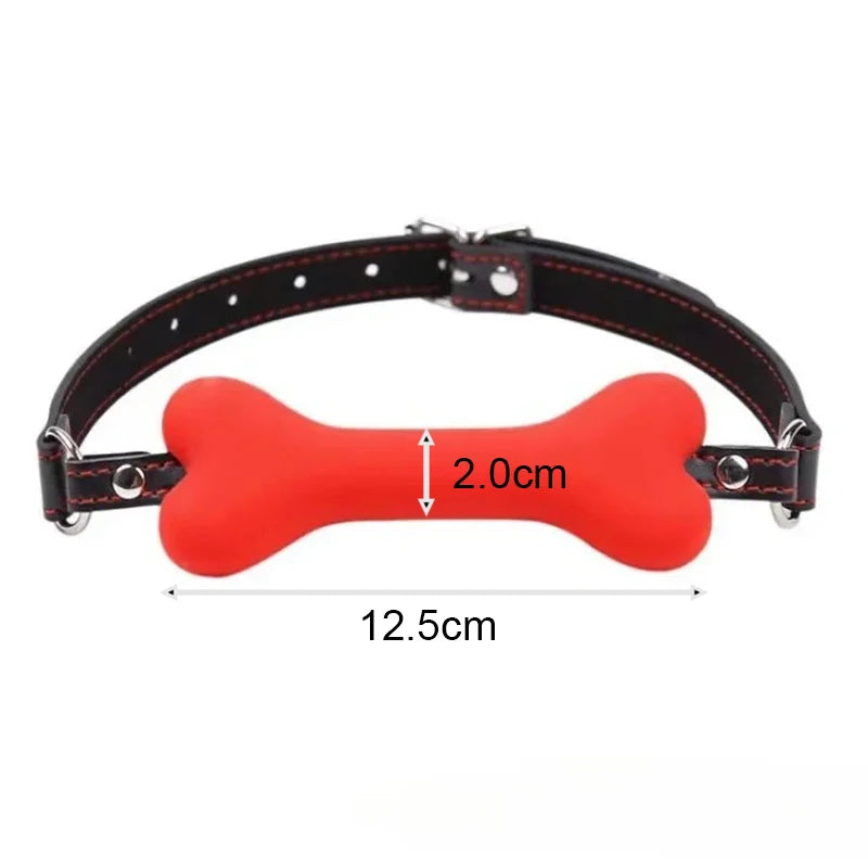 Open Mouth Gag Soft Harness Ball Gag Silicone Dog Bone BDSM Bondage Slave Gag Plug SM Sex Toys for Women Adult Products