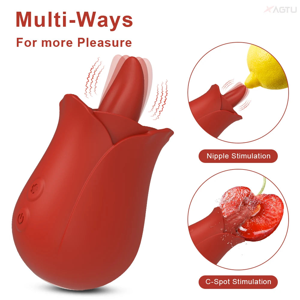 Sex Toys Tongue Licking Nipple Clitoris Stimulator Massager Dildo Vibrator Masturbation Tools Women Vibration Adult Supplies