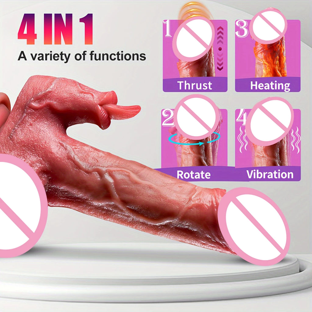 Vibrator Realistic Dildo Thrust Penis Tongue Licking Clitoris Double Penetration Anal Sex Machine Quick Orgasm For Women Sex Toy
