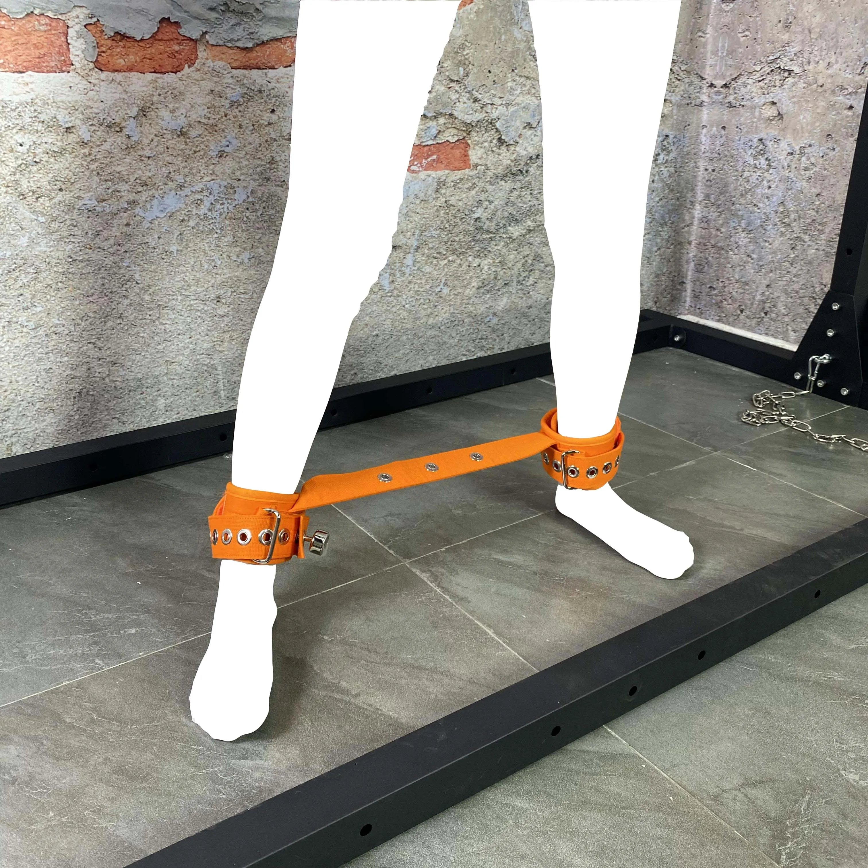 BDSM Foot Restraint Shackle Cotton Strap Standing Bondage Belt with Magnetic Controlled Lock BS11