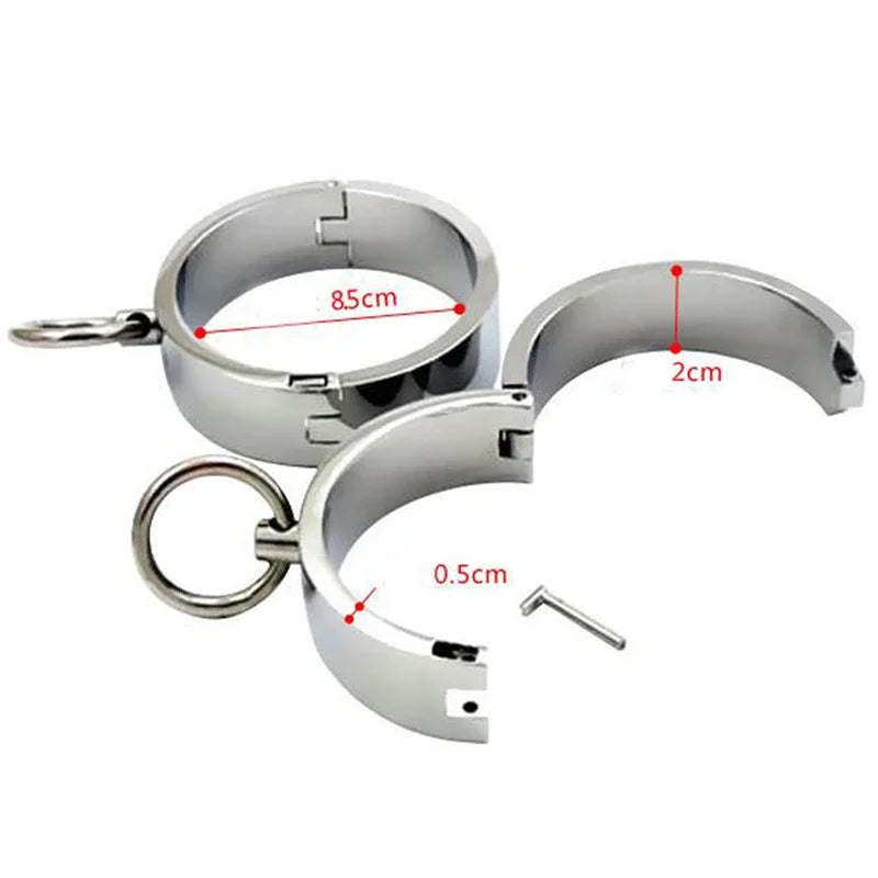 Metal Steel Ankle Wrist Cuff Handcuffs Restraints Slave BDSM Bondage Intimate Adult Game Sex Shop for Couples Sex Products