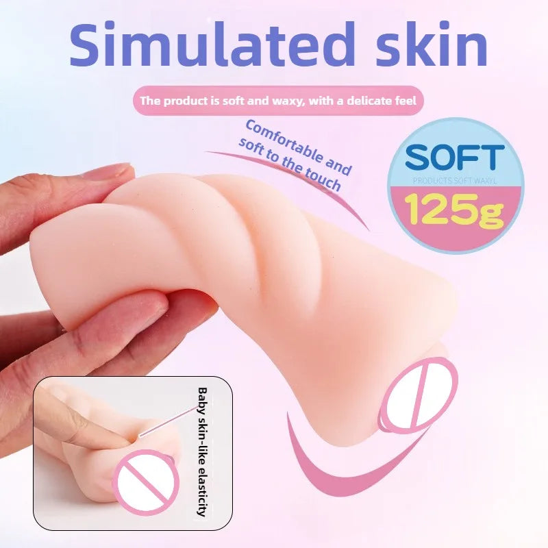 Small Sex Toys for Men Vagina Male Masturbators Cup Real Pussy Real Vagina Sextoys Silicone Adult Product Realistic Masturbator
