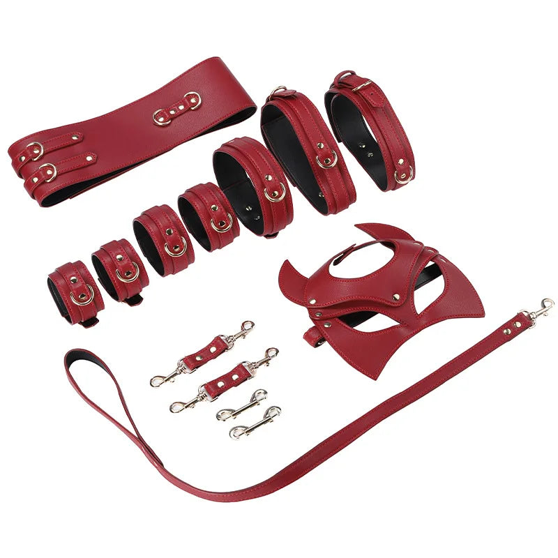 Sex Toys for Woman BDSM Sex Bondage Set Erotic Adults Toys Handcuffs Ankle Cuffs Collar Sex Toy Kit Adults Games Sex Products
