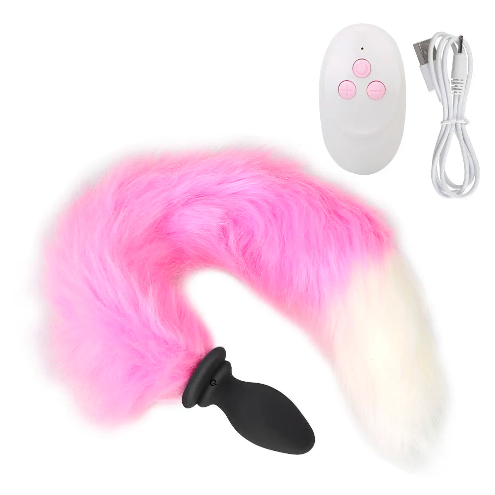 Adult Game Cosplay Sex Toys For Couples Anus Dilator Fox Tail Anal Plug Vibrator Smooth Touch Remote Control 10 Mode