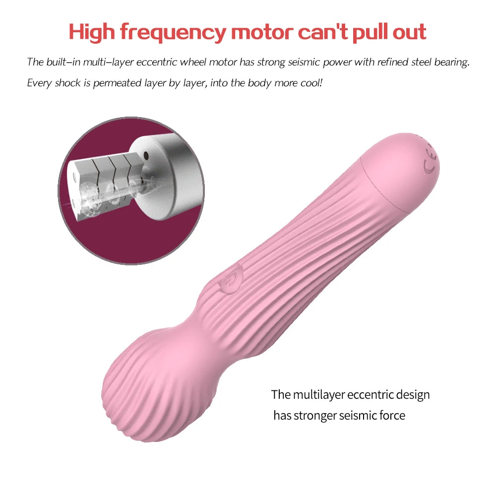 10 Speeds AV Magic Wand Vibrator Strong G-spot Clitoris Nipple Stimulator Sextoy for Women Dildo Masturbator Massager USB Charge