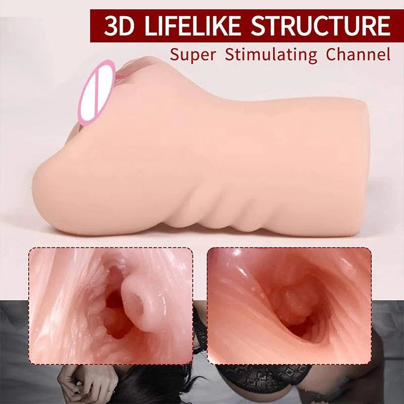 Realistic Headed Toy, TPE Material, 3D Cup, Bergamot, Anal Tightness Male Masturbator, Pocket Cat, Anal Sex, Portable Light 18+