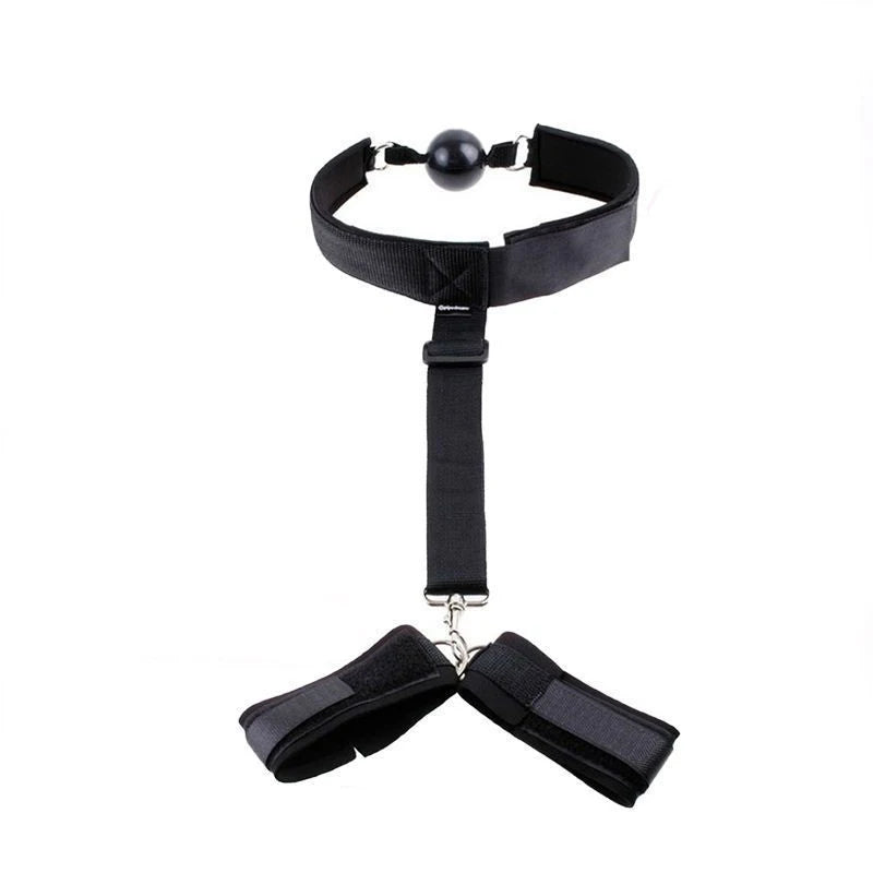BDSM Handcuff Mouth Gag Sex Toy Set Adult SM Slave Hand Restraint Mouthgag Harness Couple Mouth Opener Ball Hand Cuff Fetish Toy