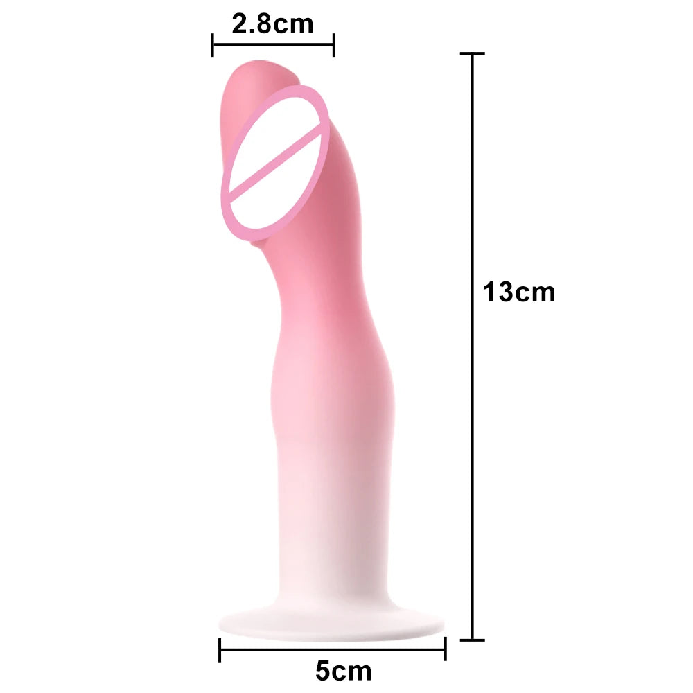Flexible Liquid Silicone Dildo For Begginner G Spot Personal Massage Tool Suction Cup Anal plug Prosate Massager Female Sex Toy