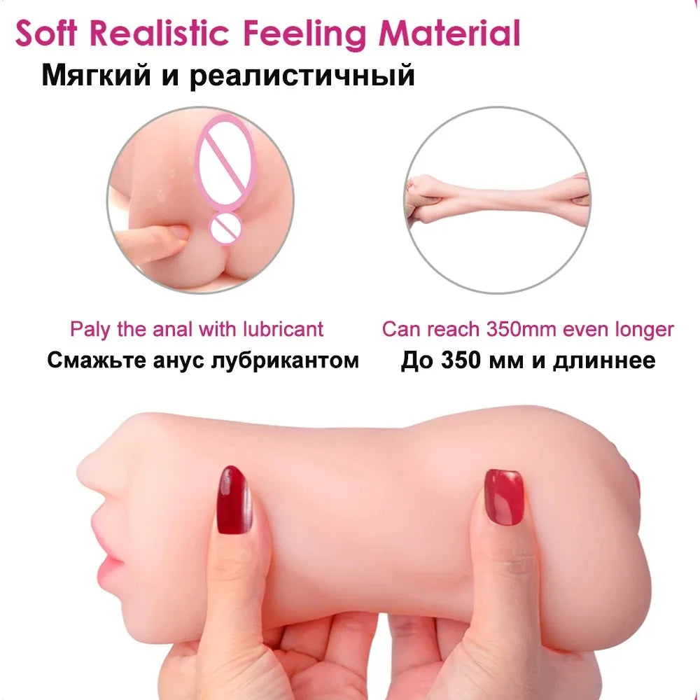 2-in-1 Sex Toys Masturbation For Men Deep Throat Artificial Real Pussy Once Torn 2-in-1 Sex Toys Masturbation For Men Deep Throat Artificial Real Pussy Once Torn