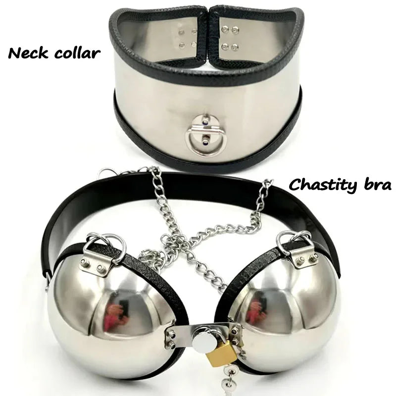 Adult games erotic neck collar chastity bra sexy lingerie bdsm bondage sex toys for couples woman strap on harness restraints