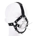 VaHppy Masks Gag Harness Nose Hooks SM BDSM Bondage Cat Whisker Style Couple Sex Games Toys Cosplay Stainless Steel + Leather