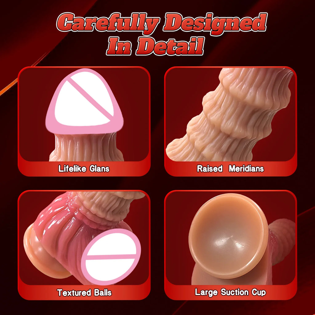 Realistic Big Penis Dildo for Women Anal Masturbation Special Nodes Silicone Vibrating Adult Sexual Toy ForGSpot Vagina Anal Sex