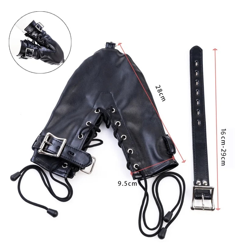 Unisex Leather Bondage Bracelets Set with Adjustable BDSM Handcuffs Dual Feet Cuffs for Couple Role Play Shame Sex Toys