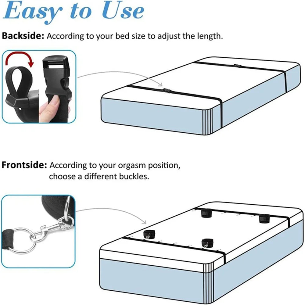 BDSM Set Toy Sex Handcuffs for Couple Adult Kit Bdsm Whip Anal Plug Vibrator Blindfold Strapon Bed Bondage Sexual Handcuffs Sexy