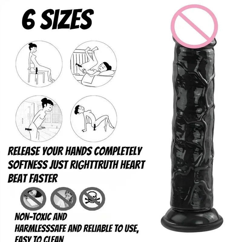 Realistic Dildo for Women Beginner G-spot Anal Stimulation Dildo with Strong Suction Cup for Adult Sex Toy Masturbator Penis 18+