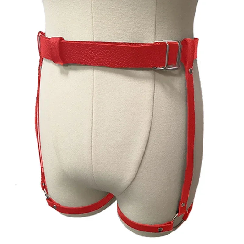 Adult Sexy Underwear BDSM Leather Bondage Lingerie Buttocks Erotic Leg Harness Suspenders Handcuffs Garter Strap For Women Men
