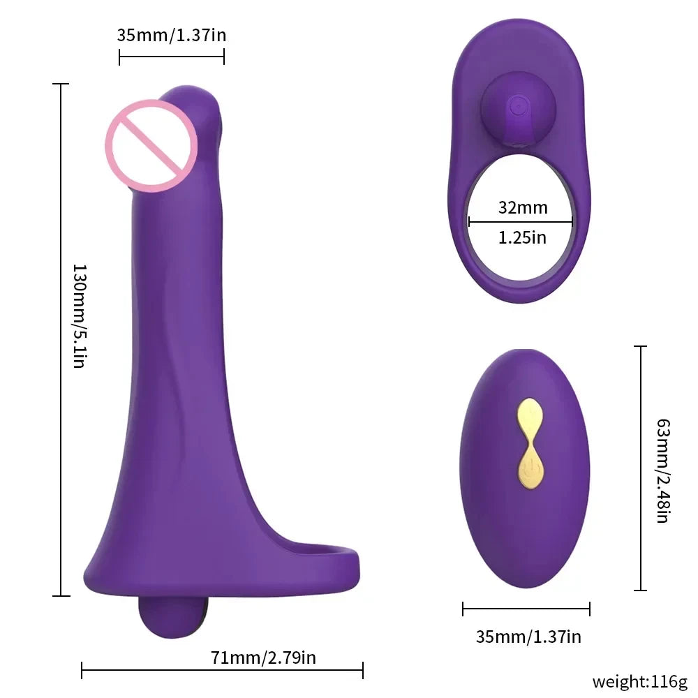 Sex Toys for Couples Wireless Double Penetration Remote Control Strap on Vibrators for Men Strap on Anal Butt Plug Dildo Adult