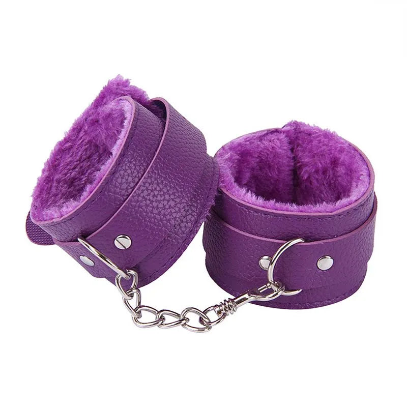 BDSM Sexy Bondage Handcuffs Ankle Cuffs Adjustable With Adult Game Erotic Sex Toy for Women Couples Pink Black Red