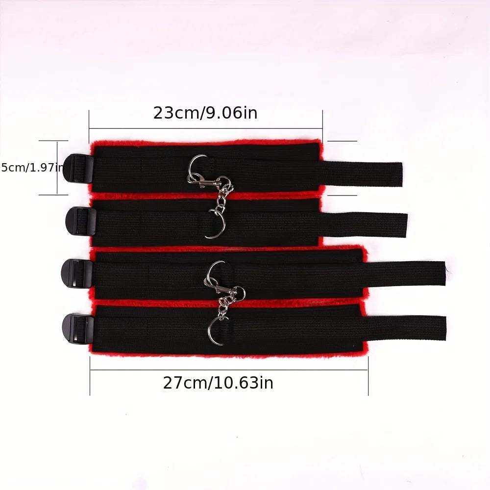 BDSM Bondage Set Stainless Steel Extend Spreader Pole Sex Handcuffs Ankle Cuffs Restraints Adult Sex Toys for Couple Adult Game