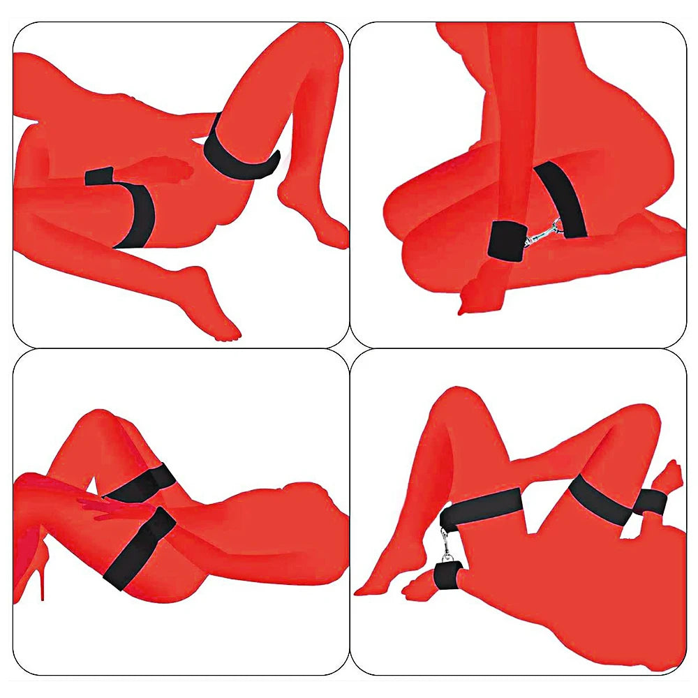 BDSM Adult SM Sex Restraint Handcuffs Slave Tools Bdsm Sexy Wrist To Ankle Cuffs Open Leg Hand Toys Bondage For Couples 18+