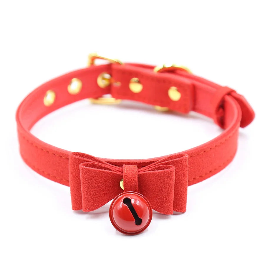 Sexy PU Leather Collar Bell Choker Slave Costume BDSM Bondage Necklace Neckband Sex Toys Adults SM Erotic Accessories
