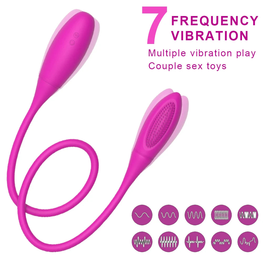 Double-headed Sex Toys for Women Vagina Clitoris Stimulate Vibrator Couple Resonance Masturbator Adult Toys Female Erotic Sextoy
