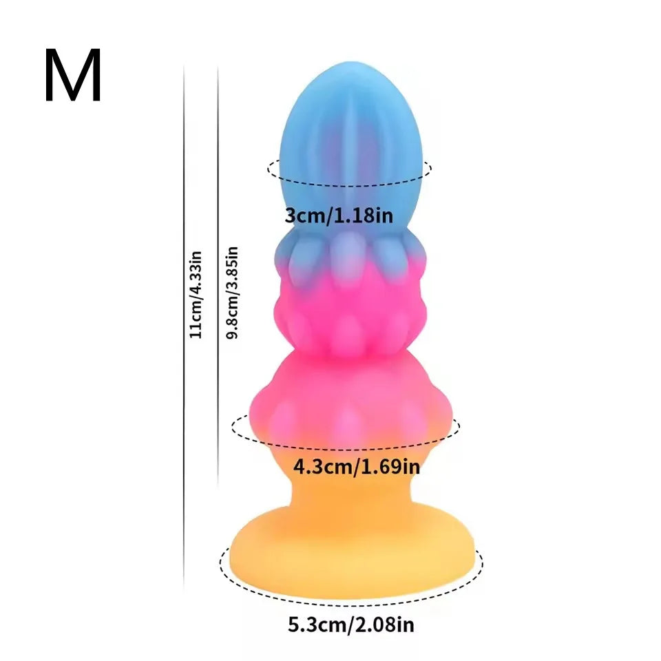 Silicone Anal Plug Soft Anal Beads Butt Plug Dildo Luminous Buttplug Anus Trainer Prostate Massager Adult Sex Toys For Women Men