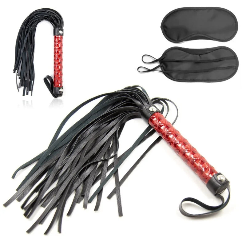 Adult Products Whip With Diamond Pattern Handle Bdsm Kits Slave Lash Flogger Spanking Erotic Games Blindfold Sex Toys For Women