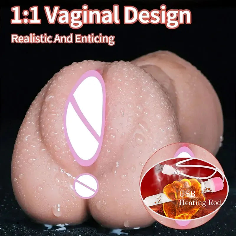 3 in 1 Male Sex Toys with Sexy Mouth Realistic Vagina and Tight Anus Ass Oral Sex Doll Stroker Adult Toys Adult Supplies for Men