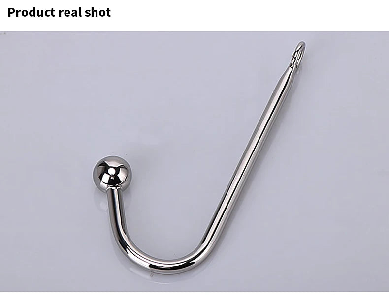 Stainless Steel Anal Hook With Anal Beads Hole Anal Hook Metal Butt Plug Anal Sex Toys Adult Product No Vibrator For Men Gay