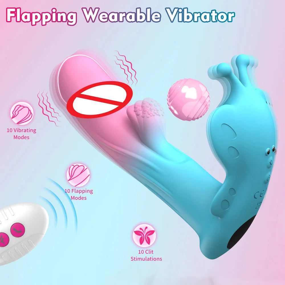 Wearable Flapping Vibrator Couples Sex Toys Remote Control G-Spot Clitoral Stimulator Dildo Adult Sex Toys for Women Couples