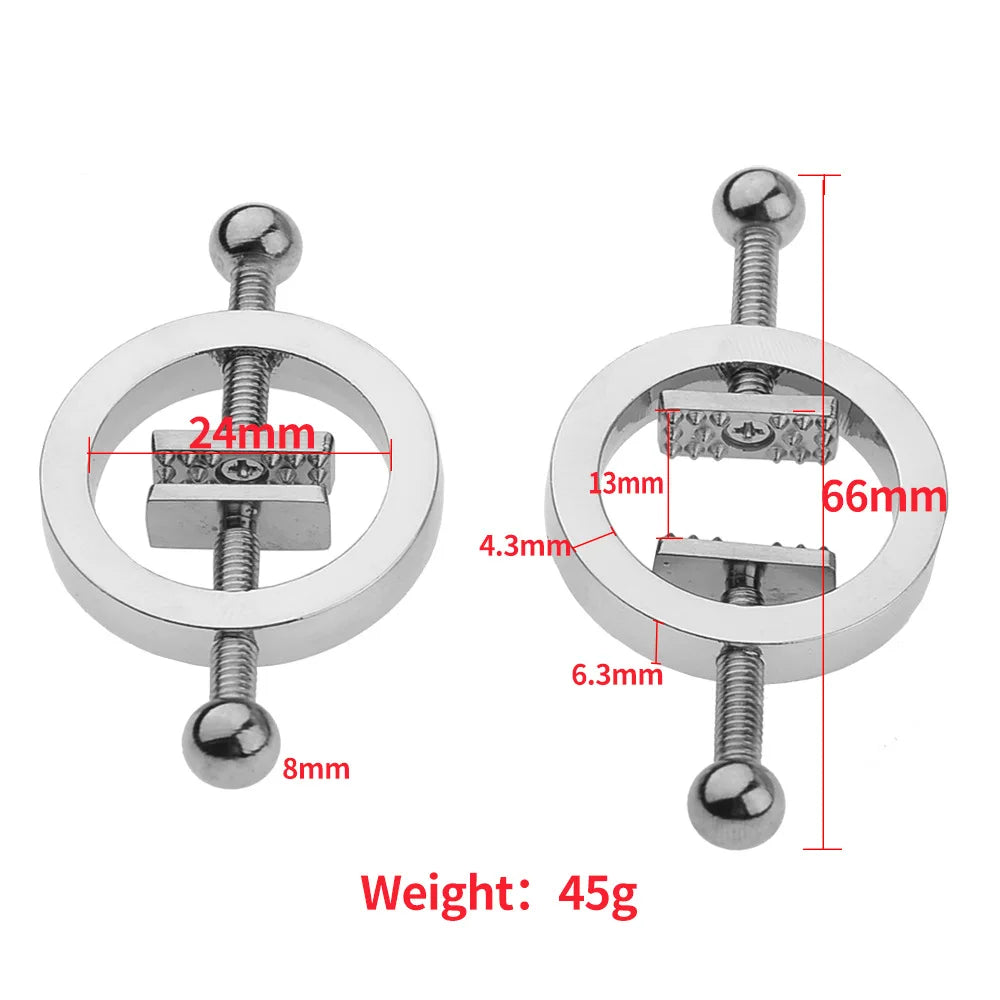 Stainless Steel Adjustable Nipple Clips Erotic Goods Nipple Stimulation Breast Bondage Restraint Fetish Bdsm Sex Toy for Woman