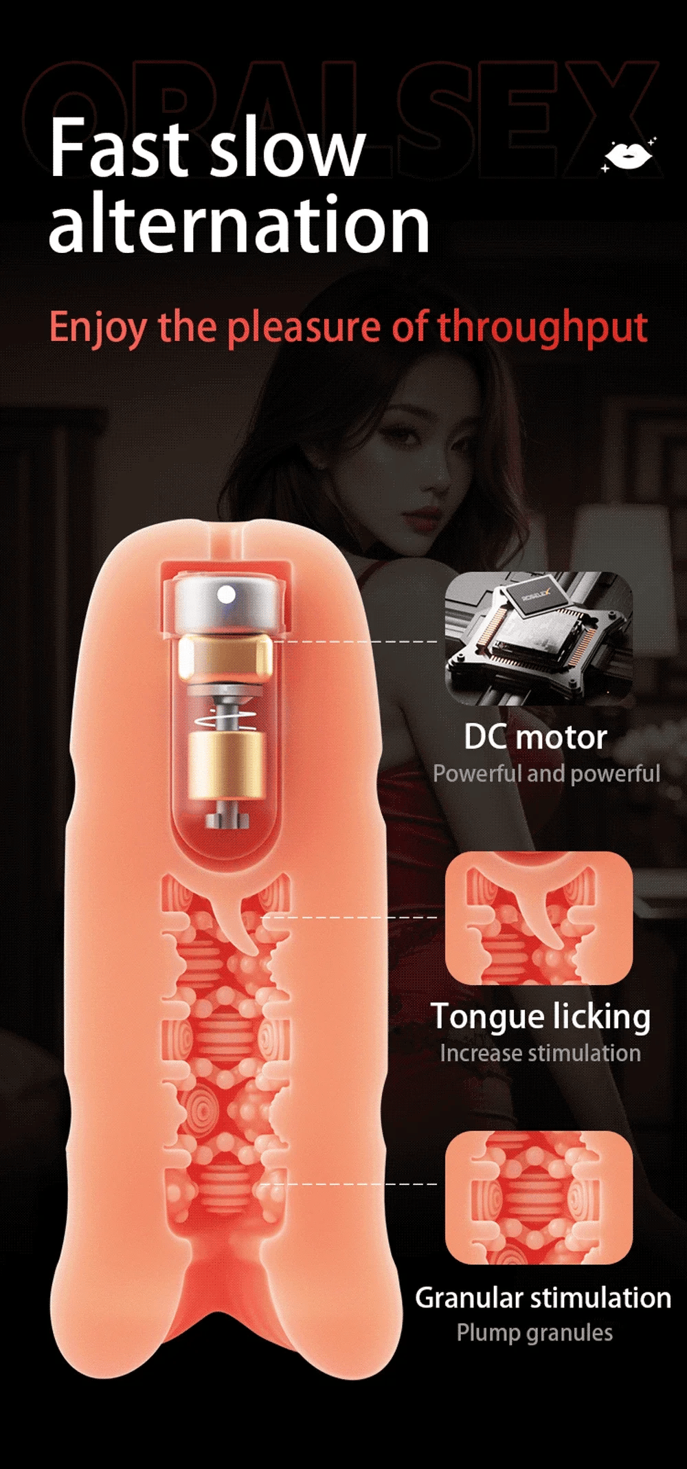 Male Masturbator for Men Sucking Machine Oral Vaginal Penis Vibrator Sex Toy Masturbation Cup Blowjobs Stimulation Exercise 18+