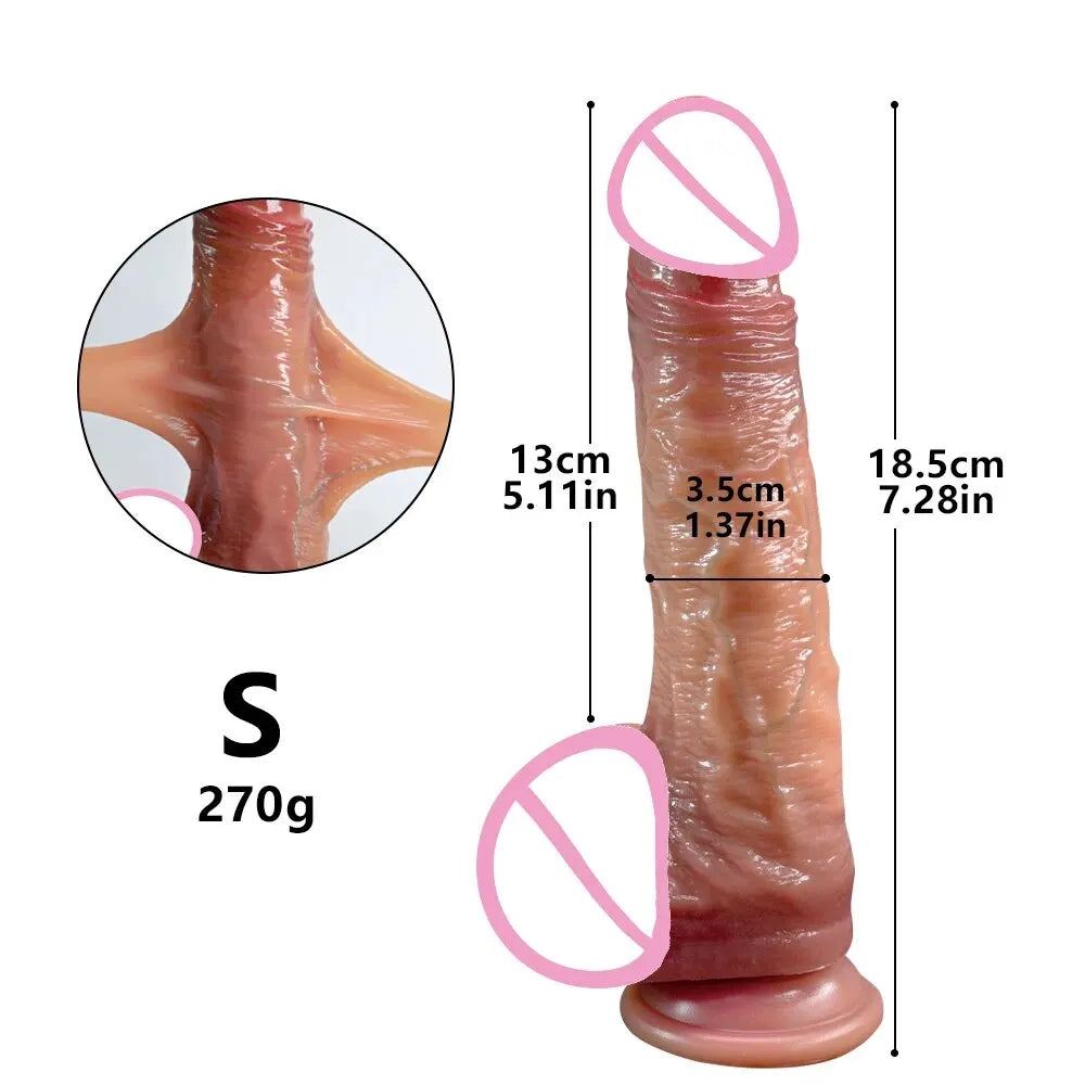 Realistic Dildos for Women Skin Sliding Foreskin Testicles Dildo Anal Vaginal Stimulation Strapon Big Penis Sex Toys for Woman
