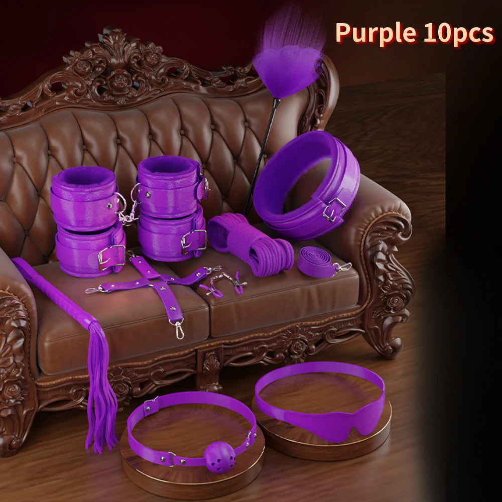 BDSM Adjustable Bondage Kit for Women with Spreader Bar Handcuffs Ankle Cuffs Adult Fetish Restraints Set for Spicy Adult Games
