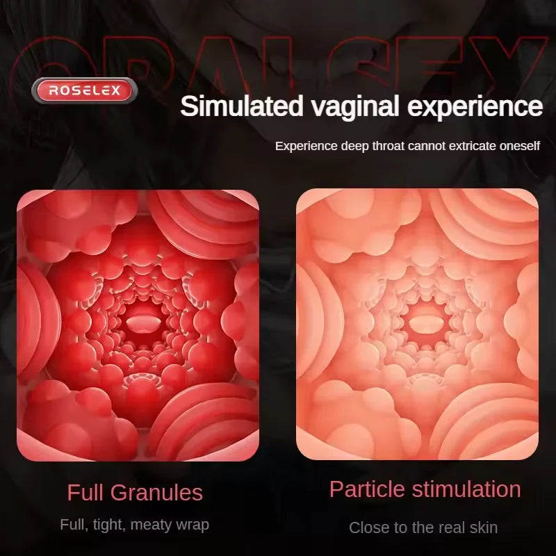 Male Masturbator for Men Sucking Machine Oral Vaginal Penis Vibrator Sex Toy Masturbation Cup Blowjobs Stimulation Exercise 18+