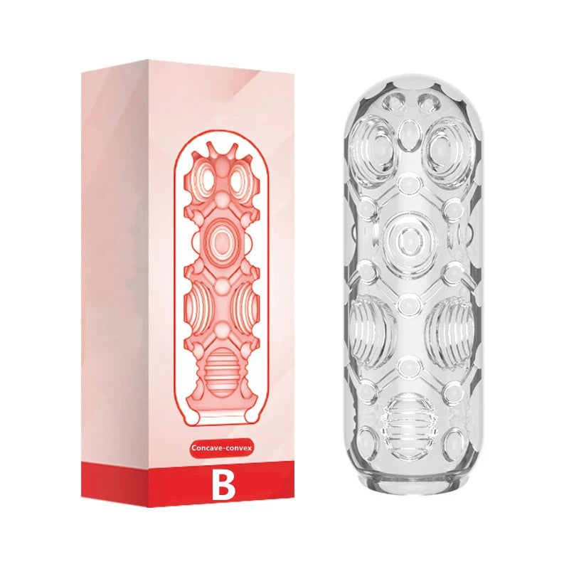 Male Masturbation Toys TPE Soft Clear Pocket Pussy Penis Sleeve Intimate Toys for Men Masturbation Tools Aadult Products 18 Sex