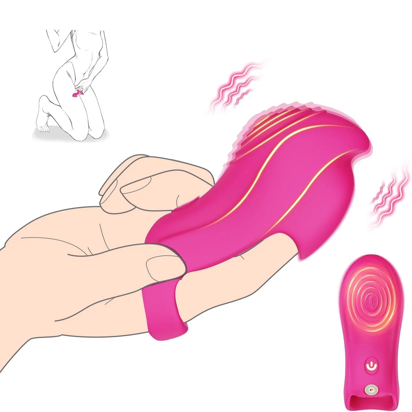 Adult sex toys 9 vibration modes Finger vibrator G-spot, clitoris, anal and Nipple stimulator Mini Quiet female couple adult toy