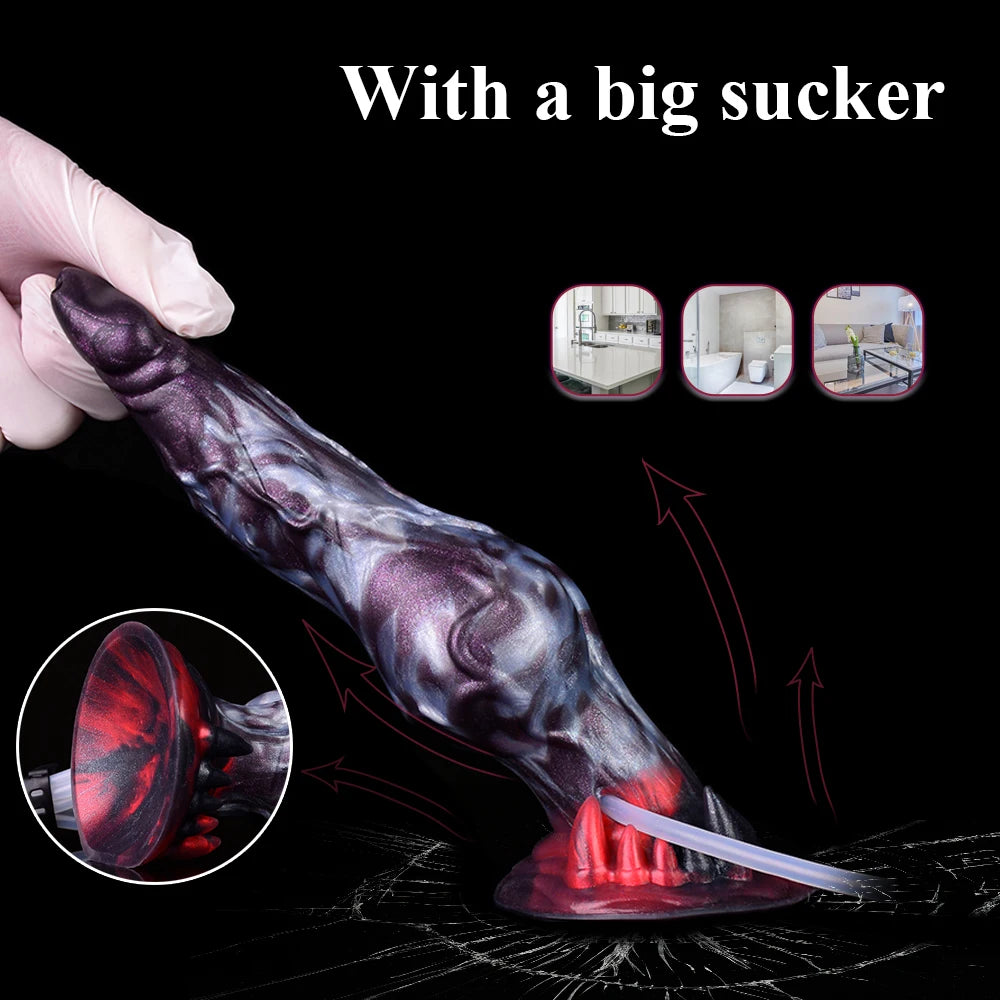 SMMQ Silicone Squirting Dildo With Dog Knot Ejaculation Penis Female Vagina Masturbation Adult Sex Toy Shop 18