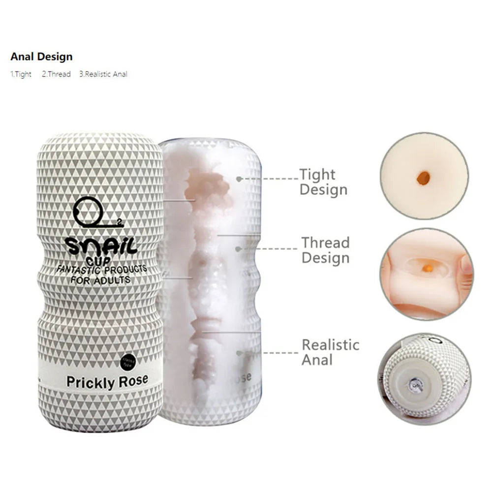 Male Masturbator Realistic Vagina Pussy Anus Anal Oral Masurbation Machine Snail Aircraft Cup Sex Toys for Men 18 Adult Supplies