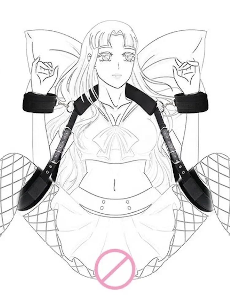 BDSM Sex Handcuffs Restraints Open Leg Ankle Cuffs SM Bondage Harness Bed Bandage Straps Slave Sex Toy Erotic Accessories Kits