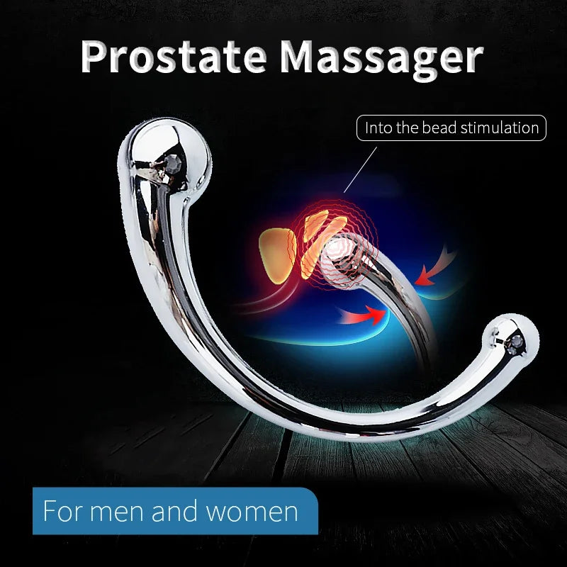 Metal Anal Plug Double Ended Stainless Steel G Spot Wand Butt Plug Prostate Massage Anal Dildo Plug Adult Sex Toys for Men Women